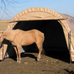 Rhino Shelter | 12'Wx20'Lx8'H Portable Livestock Shelter (Animal Run-In) Round Style | LV122008RGY, LV122008RTN
