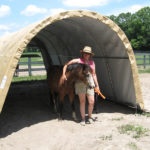 Rhino Shelter | 12'Wx20'Lx8'H Portable Livestock Shelter (Animal Run-In) Round Style | LV122008RGY, LV122008RTN