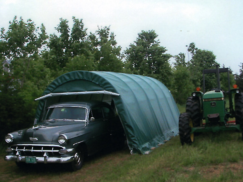 Rhino Shelter | 12’W x 24’L x 8’H Instant Garage (Round) | GA122408HGN
