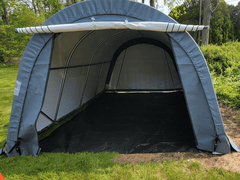 Rhino Shelter | 12’W x 16’L x 8’H Instant Garage (Round Style) | GA121608RGY / GA121608RGN