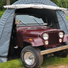 Rhino Shelter | 12’W x 16’L x 8’H Instant Garage (Round Style) | GA121608RGY / GA121608RGN