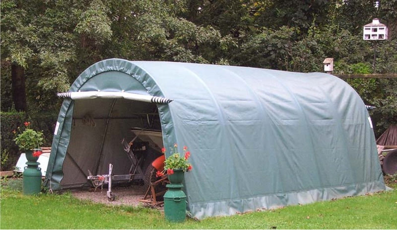 Rhino Shelter | 12’W x 16’L x 8’H Instant Garage (Round) | GA121608RGY / GA121608RGN