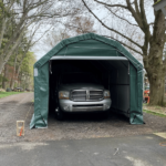Rhino Shelter | 12’W x 24’L x 10’H Instant Garage (Barn Style) | PB122410BGN, PB122410BGY