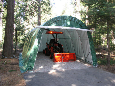 Rhino Shelter | 12'Wx20'Lx8'H Portable Livestock Shelter (Animal Run-In) Round Style | LV122008RGY, LV122008RTN