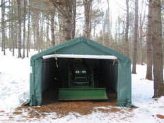 Rhino Shelter | 12'Wx20'Lx8'H Portable Livestock Shelter (Animal Run-In) House Style | LV122008HGN, LV122008HTN