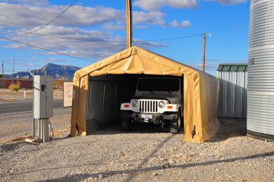 Rhino Shelter | 12'Wx20'Lx8'H Portable Livestock Shelter (Animal Run-In) House Style | LV122008HGN, LV122008HTN