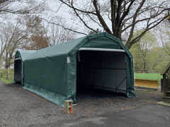 Rhino Shelter | 12’W x 24’L x 10’H Instant Garage (Barn Style) | PB122410BGN, PB122410BGY