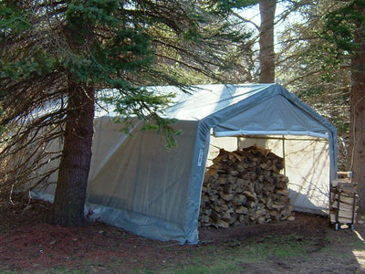 Rhino Shelter | 12’W x 12’L x 8’H Storage Shed (House) | SH121208HGY / SH121208HGN
