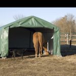 Rhino Shelter | 12'Wx20'Lx8'H Portable Livestock Shelter (Animal Run-In) House Style | LV122008HGN, LV122008HTN