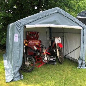 Rhino Shelter | 10'W x 10'L x 8'H Storage Shed (House) | SH101508HGY / SH101508HGN