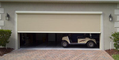 Motorized Garage Door Screen with Remote Control by Mystic