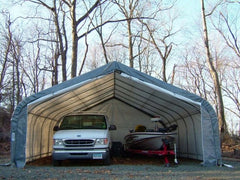 Rhino Shelter | 22'Wx24'Lx12'H Instant 2-Car Garage (Peak Style) | GA222412HGN, GA222412HGY, GA222412HTN