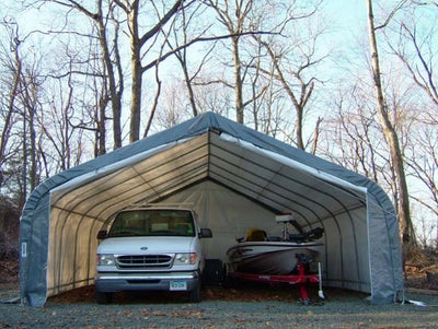 Rhino Shelter | 22'Wx24'Lx12'H Instant 2-Car Garage (Peak Style) | GA222412HGN, GA222412HGY, GA222412HTN