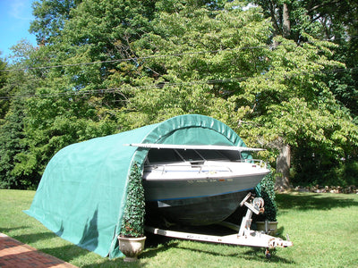 Rhino Shelter | 12’W x 24’L x 8’H Instant Garage (Round) | GA122408HGN