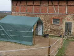 Rhino Shelter | 12'Wx12'Lx8'H Portable Livestock Shelter (Animal Run-In) | LV121208HGY, LV121208HGN