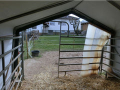 Rhino Shelter | 12'Wx12'Lx8'H Portable Livestock Shelter (Animal Run-In) | LV121208HGY, LV121208HGN