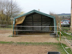 Rhino Shelter | 12'Wx12'Lx8'H Portable Livestock Shelter (Animal Run-In) | LV121208HGY, LV121208HGN